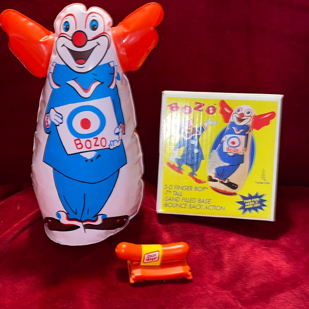 Bozo the clown finger bop toy.